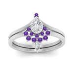 Load image into Gallery viewer, tiara-pear-bezel-purple-topaz-wedding-ring-set-in-white-gold-FD1046PEGVITOANGLE5-NL-WG_55dbcd8b-1e47-4eb4-bab6-9e3786141319?v=1761911441