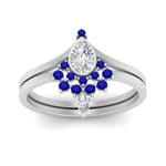 Load image into Gallery viewer, Tiara Pear Bezel Wedding Ring Set