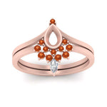 Load image into Gallery viewer, tiara-semi-mount-bezel-orange-sapphire-wedding-ring-set-in-rose-gold-FD1046SMGSAORANGLE5-NL-RG?v=1757575017