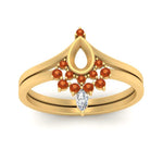 Load image into Gallery viewer, tiara-semi-mount-bezel-orange-sapphire-wedding-ring-set-in-yellow-gold-FD1046SMGSAORANGLE5-NL-YG?v=1757575017