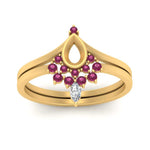 Load image into Gallery viewer, tiara-semi-mount-bezel-pink-sapphire-wedding-ring-set-in-yellow-gold-FD1046SMGSADRPIANGLE5-NL-YG?v=1757575017
