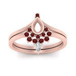 Load image into Gallery viewer, tiara-semi-mount-bezel-ruby-wedding-ring-set-in-rose-gold-FD1046SMGRUDRANGLE5-NL-RG?v=1757575017
