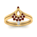 Load image into Gallery viewer, tiara-semi-mount-bezel-ruby-wedding-ring-set-in-yellow-gold-FD1046SMGRUDRANGLE5-NL-YG?v=1757575017