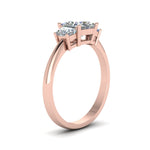 Load image into Gallery viewer, Princess Cut 3 Stone Trapezoid Engagement Ring
