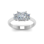 Load image into Gallery viewer, Princess Cut 3 Stone Trapezoid Engagement Ring