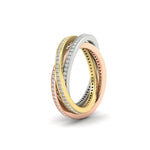 Load image into Gallery viewer, Tri Color Interlocking Eternity Bands
