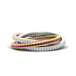 Load image into Gallery viewer, Tri Color Interlocking Eternity Bands