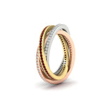 Load image into Gallery viewer, Tri Color Interlocking Eternity Bands