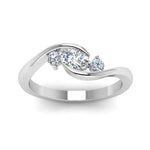 Load image into Gallery viewer, Twist 3 Stone Engagement Ring