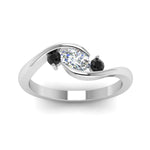 Load image into Gallery viewer, Twist 3 Stone Engagement Ring