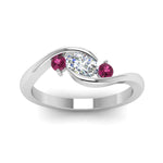 Load image into Gallery viewer, Twist 3 Stone Engagement Ring