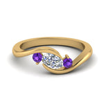 Load image into Gallery viewer, Twist 3 Stone Engagement Ring