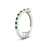 Load image into Gallery viewer, twist-diamond-wedding-anniversary-band-with-emerald-in-FDENS3007BGEMGR-NL-WG