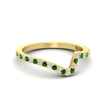 Load image into Gallery viewer, twist-diamond-wedding-anniversary-band-with-emerald-in-FDENS3007BGEMGR-NL-YG