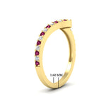Load image into Gallery viewer, twist-diamond-wedding-anniversary-band-with-pink-sapphire-in-FDENS3007BGSADRPI-NL-YG