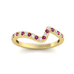 Load image into Gallery viewer, twist-diamond-wedding-anniversary-band-with-pink-sapphire-in-FDENS3007BGSADRPI-NL-YG