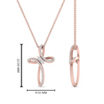 Load image into Gallery viewer, twisted-cross-diamond-charm-pendant-in-rose-gold-FDPD10796-ANGLE2-NL-RG-HW