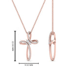 Load image into Gallery viewer, twisted-cross-diamond-charm-pendant-in-rose-gold-FDPD10796-ANGLE2-NL-RG-HW
