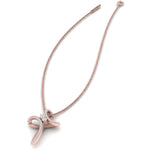 Load image into Gallery viewer, twisted-cross-gold-diamond-necklace-in-rose-gold-FDPD10796-NL-RG