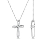 Load image into Gallery viewer, twisted-cross-pendant-with-diamond-in-platinum-FDPD10796-ANGLE2-NL-WG