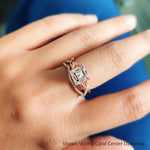 Load image into Gallery viewer, twisted-daisy-asscher-diamond-bridal-ring-set-in-rose-gold-FD9986B2AS-NL-RG