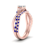 Load image into Gallery viewer, twisted-daisy-asscher-sapphire-bridal-ring-set-in-rose-gold-FD9986B2ASGSABL-NL-RG