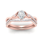 Load image into Gallery viewer, twisted-daisy-pear-diamond-bridal-ring-set-in-rose-gold-FD9986B2PE-NL-RG
