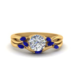 Load image into Gallery viewer, twisted-diamond-round-cut-wedding-band-sets-with-sapphire-in-yellow-gold-FD8300ROGSABL-NL-YG