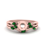 Load image into Gallery viewer, twisted-diamond-semi-mount-wedding-band-sets-with-emerald-in-rose-gold-FD8300SMGEMGR-NL-RG
