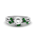 Load image into Gallery viewer, twisted-diamond-semi-mount-wedding-band-sets-with-emerald-in-white-gold-FD8300SMGEMGR-NL-WG