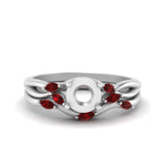 Load image into Gallery viewer, twisted-diamond-semi-mount-wedding-band-sets-with-ruby-in-white-gold-FD8300SMGRUDR-NL-WG