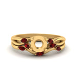 Load image into Gallery viewer, twisted-diamond-semi-mount-wedding-band-sets-with-ruby-in-yellow-gold-FD8300SMGRUDR-NL-YG