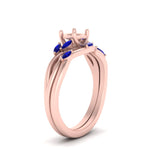 Load image into Gallery viewer, twisted-diamond-semi-mount-wedding-band-sets-with-sapphire-in-rose-gold-FD8300SMGSABL-NL-RG