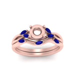 Load image into Gallery viewer, twisted-diamond-semi-mount-wedding-band-sets-with-sapphire-in-rose-gold-FD8300SMGSABL-NL-RG