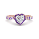 Load image into Gallery viewer, twisted-heart-shaped-purple-topaz-halo-engagement-ring-in-rose-gold-FD9126HTRGVITO-NL-RG?v=1757924780