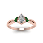 Load image into Gallery viewer, twisted-marquise-cut-diamond-ring-with-emerald-in-14K-rose-gold-FD8300MQRGEMGR-NL-RG.jpg