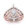 Load image into Gallery viewer, Twisted Pear Halo Wedding Ring Set