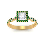 Load image into Gallery viewer, twisted-princess-cut-halo-diamond-engagement-ring-with-emerald-in-yellow-gold-FD9126PRRGEMGRANGLE5-NL-YG_9f530833-616c-4993-9acd-5c764e530fca?v=1757924953