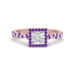 Load image into Gallery viewer, twisted-princess-cut-halo-diamond-engagement-ring-with-purple-topaz-in-rose-gold-FD9126PRRGVITO-NL-RG?v=1757924847