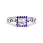 Load image into Gallery viewer, twisted-princess-cut-halo-diamond-engagement-ring-with-purple-topaz-in-white-gold-FD9126PRRGVITO-NL-WG?v=1757924847