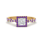Load image into Gallery viewer, twisted-princess-cut-halo-diamond-engagement-ring-with-purple-topaz-in-yellow-gold-FD9126PRRGVITO-NL-YG?v=1757924847