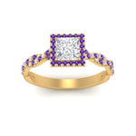 Load image into Gallery viewer, twisted-princess-cut-halo-diamond-engagement-ring-with-purple-topaz-in-yellow-gold-FD9126PRRGVITOANGLE5-NL-YG?v=1757924847
