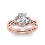 Load image into Gallery viewer, twisted-radiant-cut-womens-diamond-bridal-ring-sets-in-rose-gold-FD8300RAB2-NL-RG