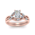 Load image into Gallery viewer, twisted-radiant-cut-womens-diamond-bridal-ring-sets-in-rose-gold-FD8300RAB2-NL-RG