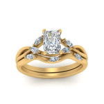 Load image into Gallery viewer, twisted-radiant-cut-womens-diamond-bridal-ring-sets-in-yellow-gold-FD8300RAB2-NL-YG