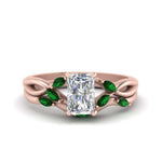 Load image into Gallery viewer, twisted-radiant-cut-womens-emerald-bridal-ring-sets-in-rose-gold-FD8300RAB2GEMGR-NL-RG