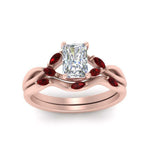 Load image into Gallery viewer, twisted-radiant-cut-womens-ruby-bridal-ring-sets-in-rose-gold-FD8300RAB2GRUDR-NL-RG