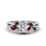 Load image into Gallery viewer, twisted-radiant-cut-womens-ruby-bridal-ring-sets-in-white-gold-FD8300RAB2GRUDR-NL-WG