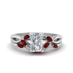 Load image into Gallery viewer, twisted-radiant-cut-womens-ruby-bridal-ring-sets-in-white-gold-FD8300RAB2GRUDR-NL-WG