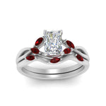 Load image into Gallery viewer, twisted-radiant-cut-womens-ruby-bridal-ring-sets-in-white-gold-FD8300RAB2GRUDR-NL-WG